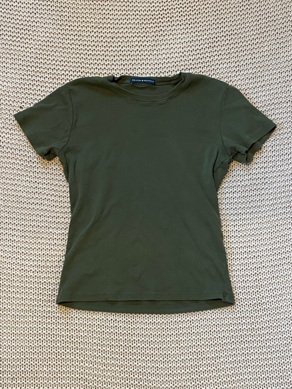 Brandy Melville Olive Green Short Sleeve Tee